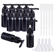 PandaHall Elite Refillable Aluminum Spray Bottles, with PE Plastic Fine Mist Sprayer & Dust Cap, Plastic Dropper & Funnel Hopper, for Perfume, Essential Oil, Black, 11.8x3.2cm, Capacity: 30ml(1.01 fl. oz), 10pcs(MRMJ-PH0001-40)