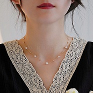 Natural Freshwater Pearl Necklaces, Light Gold, 8.27~19.69 inch(21~50cm)(PW-WG78554-01)