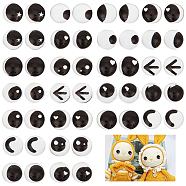 144Pcs 24 Style Glass Doll Craft Eyes Cabochons, DIY Scrapbooking Crafts Toy Accessories, Half Round, Black, 8x3.5~4.5mm, 6pcs/style(DIY-OC0011-83A)