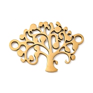 304 Stainless Steel Connector Charms, Tree of Life Links, Golden, 22x15.5x1mm, Hole: 2mm(STAS-D013-02C-G)