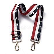 Adjustable Nylon Bag Chains Strap, with Light Gold Iron Swivel Clasps, for Bag Replacement Accessories, Colorful, Stripe Pattern, 82~147x3.9cm(X1-AJEW-P059-16)