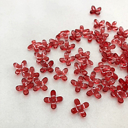 Transparent Glass Beads, Flower, Brown, 10x10mm, 10pcs/bag(GLAA-CJC0002-03B)