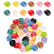 Elite 48Pcs 12 Colors Opaque Acrylic Beads, Cowboy Hat, Mixed Color, 26x21mm, 4pcs/color(SACR-PH0002-23)