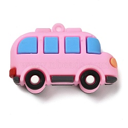 Vehicle Plastic Pendants, for Key Chain Bag Hanging Ornaments, Pearl Pink, 34.5x52.5x13.5mm, Hole: 3mm(PVC-L004-01C)