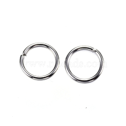 304 Stainless Steel Jump Rings, Open Jump Rings, Stainless Steel Color, 8x1mm, 18 Gauge, Inner Diameter: 6mm(A-STAS-D448-098P-8mm)
