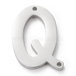 304 Stainless Steel Links Connectors, Initial Letter, Letter.Q, Q: 15.5x12x1.5mm, Hole: 0.9mm(X-STAS-J027-01Q)