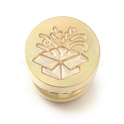 Christmas Golden Tone Wax Seal Brass Stamp Heads, for Wax Seal Stamp, Gift Box, 15x14mm, Hole: 7mm(AJEW-A058-01E)