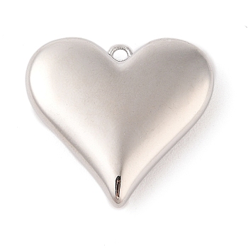 Brass Pendants, Back Hollow Heart, Heart Charms, Platinum, 23x24x6mm, Hole: 1.6mm