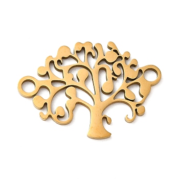 304 Stainless Steel Connector Charms, Tree of Life Links, Golden, 22x15.5x1mm, Hole: 2mm