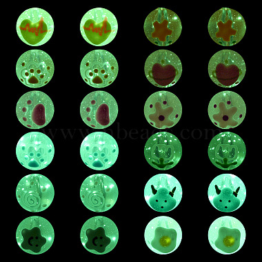 Pandahall 24Pcs 12 Styles Transparent Hand Painting Acrylic Beads(OACR-TA0001-29)-2