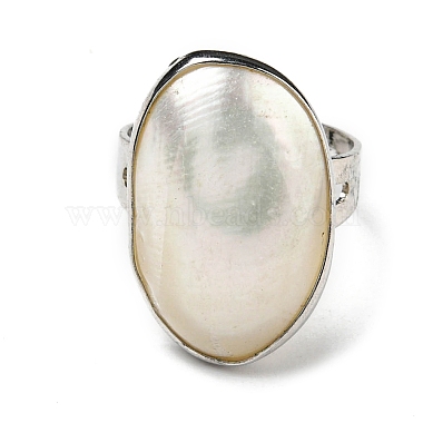 Латунные кольца из белой латуни с платиновым покрытием(RJEW-E023-03)-3