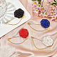 4Pcs 4 Colors Rose Polyester Lapel Pin Brooches for Men(JEWB-FG0001-20)-5