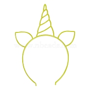 Luminous Plastic Headbands, Unicorn, Yellow, 140x125mm(PW-WG6EA93-03)