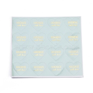 Valentine's Day Sealing Stickers, Label Paster Picture Stickers, for Gift Packaging, Heart with Word Handmade with Love, Medium Aquamarine, 28x32mm(DIY-I018-19E)