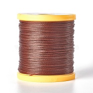 Round Waxed Polyester Cord, Micro Macrame Cord, Leather Sewing Thread, for Bracelets Jewelry Making, Beading Crafting Macrame, Camel, 0.65mm, about 164.04 yards(150m)/roll(YC-E004-0.65mm-N623)
