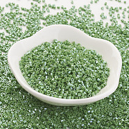 TOHO Japanese Seed Beads, 11/0, Two Cut Hexagon, (130) Opaque Luster Mint Green, 2x2mm, Hole: 0.6mm, about 44000pcs/pound(SEED-K007-2mm-130)