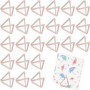 36PCS Iron Message Clip, Memo Note Photo Stand Holder, Card Clips, For Wedding Decoration, Triangle, Rose Gold, 21x24mm, 36pcs/box(AJEW-OC0002-20RG)