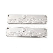 304 Stainless Steel Pendants, Rectangle with Mountain Charm , Stainless Steel Color, 10x40x1.5mm, Hole: 1.2mm(STAS-B032-25P)
