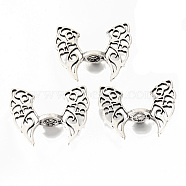 Tibetan Style Alloy Beads, Cadmium Free & Lead Free, Butterfly Wing Spacer Beads, Antique Silver, 36x43.5x9.5mm, Hole: 2mm(PALLOY-R134-10-RS)