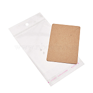 Paper Jewelry Display Cards, Used For Earrings, Rectangle, with Plastic Ear Nuts, OPP Cellophane Bags, BurlyWood, 90x60x0.1mm(CDIS-TAC0001-06C)