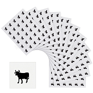 Paper Self Adhesive Cartoon Stickers, for Envelopes, Bubble Mailers and Bags Decor, Black, Cow Pattern, 6.6x8.1x0.02cm(DIY-WH0283-20A-04)