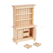 Mini Furniture Model, Miniaturized Bookcase for Dollhouse, Beige, 165x105x40mm(DIY-WH0430-563)