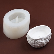 DIY Candle Holder Silicone Molds, Resin Casting Molds, Oval, for DIY Soap & Candle Jewelry Making, White, 9.9x8x5.8cm, Hole: 5mm, Inner Diameter: 5.1cm(DIY-M031-63)