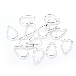 Brass Links, teardrop, Plated in platinum color, Nickel Free, about 11mm wide, 16mm long, 1mm thick(EC03111x16mm-NF)