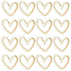 30Pcs Brass Linking Rings, Long-lasting Plated, Heart, Real 18K Gold Plated, 11.5x13x1mm, Inner Diameter: 4mm(KK-BBC0001-60)