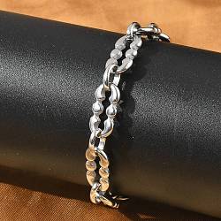 304 Stainless Steel Oval Link Chains Bracelets for Men & Women, Stainless Steel Color, 7-3/4 inch(19.8cm)(BJEW-D042-48P)