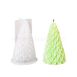 Christmas DIY Candle Making, Resin Casting Molds, For UV Resin, Epoxy Resin Craft Making, White, Christmas Tree, 96x62x53mm(AJEW-U017-07D)