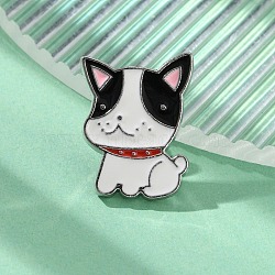 Puppy Dog Enamel Pins, Golden Alloy Brooches for Backpack Clothes, Honeydew, 24x18.5mm(JEWB-M048-05E)