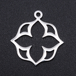 Non-Tarnish 201 Stainless Steel Pendants, Laser Cut Pendants, Flower, Stainless Steel Color, 19.5x19x1mm, Hole: 1.5mm(STAS-T054-JN779-1)