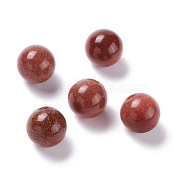 Synthetic Goldstone Beads, No Hole/Undrilled, for Wire Wrapped Pendant Making, Round, 20mm(G-D456-03)