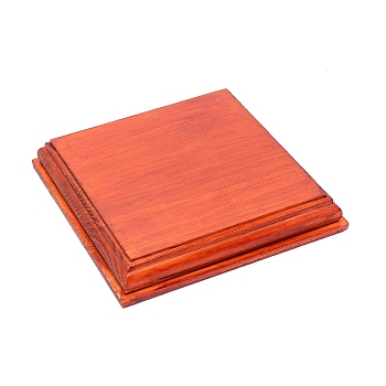 Wooden Display, Square, Orange Red, 12.55x12.55x2cm