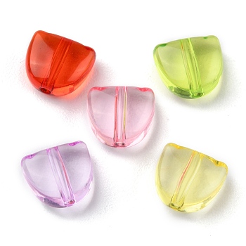 Transparent Acrylic Beads, Half Oval, Mixed Color, 8x9x5mm, Hole: 1.2mm