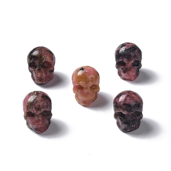 Natural Rhodonite Beads, Skull, 13x10x11.5mm, Hole: 1mm