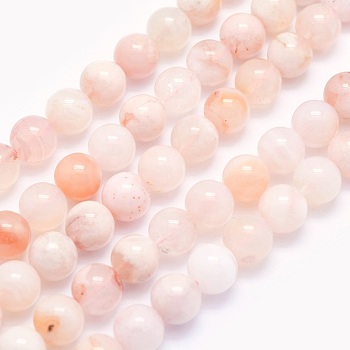 Natural Cherry Blossom Agate Beads Strands, Round, 8mm, Hole: 1mm, about 50pcs/strand, 15.9 inch(40.5cm)