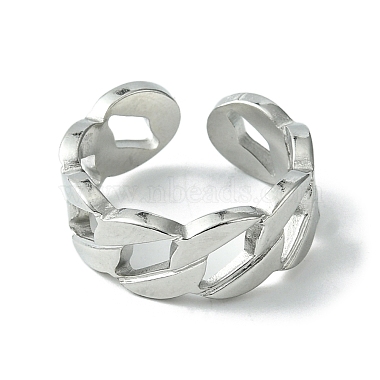 304 Stainless Steel Open Cuff Ring(RJEW-L110-037P)-2