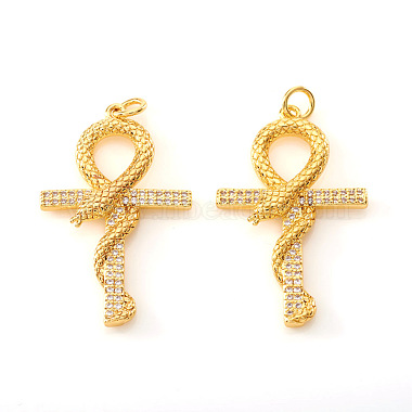 Brass Micro Pave Cubic Zirconia Pendants(KK-I672-10G)-2