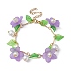 Acrylic Flower & Glass Pearl Charm Bracelets(BJEW-JB10054-03)-1