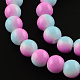 deux couleurs rangées de perles de verre peinte cuisson(X-DGLA-R050-8mm-25)-1