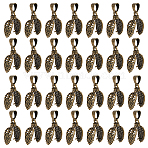 30Pcs Brass Ice Pick Pinch Bails, Antique Bronze, 18.5mm, Hole: 5x4mm(KK-GO0002-14AB)