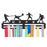 Baseball & Football & Rugby & Basketball Theme Iron Medal Hanger Holder Display Wall Rack, with Screws, Sports Themed Pattern, 150x400mm(ODIS-WH0021-522)