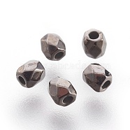 CCB Plastic Beads, Oval, Faceted, Gunmetal, 3x3mm(CCB-F006-61B)
