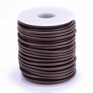 Hollow Pipe PVC Tubular Synthetic Rubber Cord, Wrapped Around White Plastic Spool, Saddle Brown, 4mm, Hole: 2mm, about 16.4 yards(15m)/roll(RCOR-R007-4mm-15)