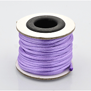 Macrame Rattail Chinese Knot Making Cords Round Nylon Braided String Threads, Satin Cord, Medium Purple, 2mm, about 10.93 yards(10m)/roll(NWIR-O001-A-12)