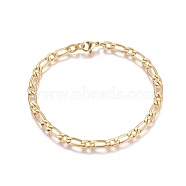Ion Plating(IP) 304 Stainless Steel Figaro Chain Bracelets, with Lobster Claw Clasps, Golden, 7-7/8 inch(20cm)(BJEW-I274-03G)