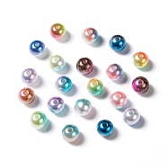 Rainbow ABS Plastic Imitation Pearl Beads, Gradient Mermaid Pearl Beads, Round, Mixed Color, 7.5~8x7~7.5mm, Hole: 1.6mm, about 2000pcs/500g(OACR-Q174-8mm-M)