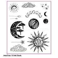 Clear TPR Stamps, for DIY Scrapbooking, Photo Album Decorative, Cards Making, Sun, Clear, 170x140mm(PW-WG38069-01)